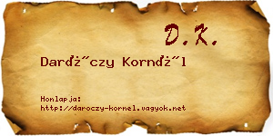 Daróczy Kornél névjegykártya