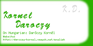 kornel daroczy business card